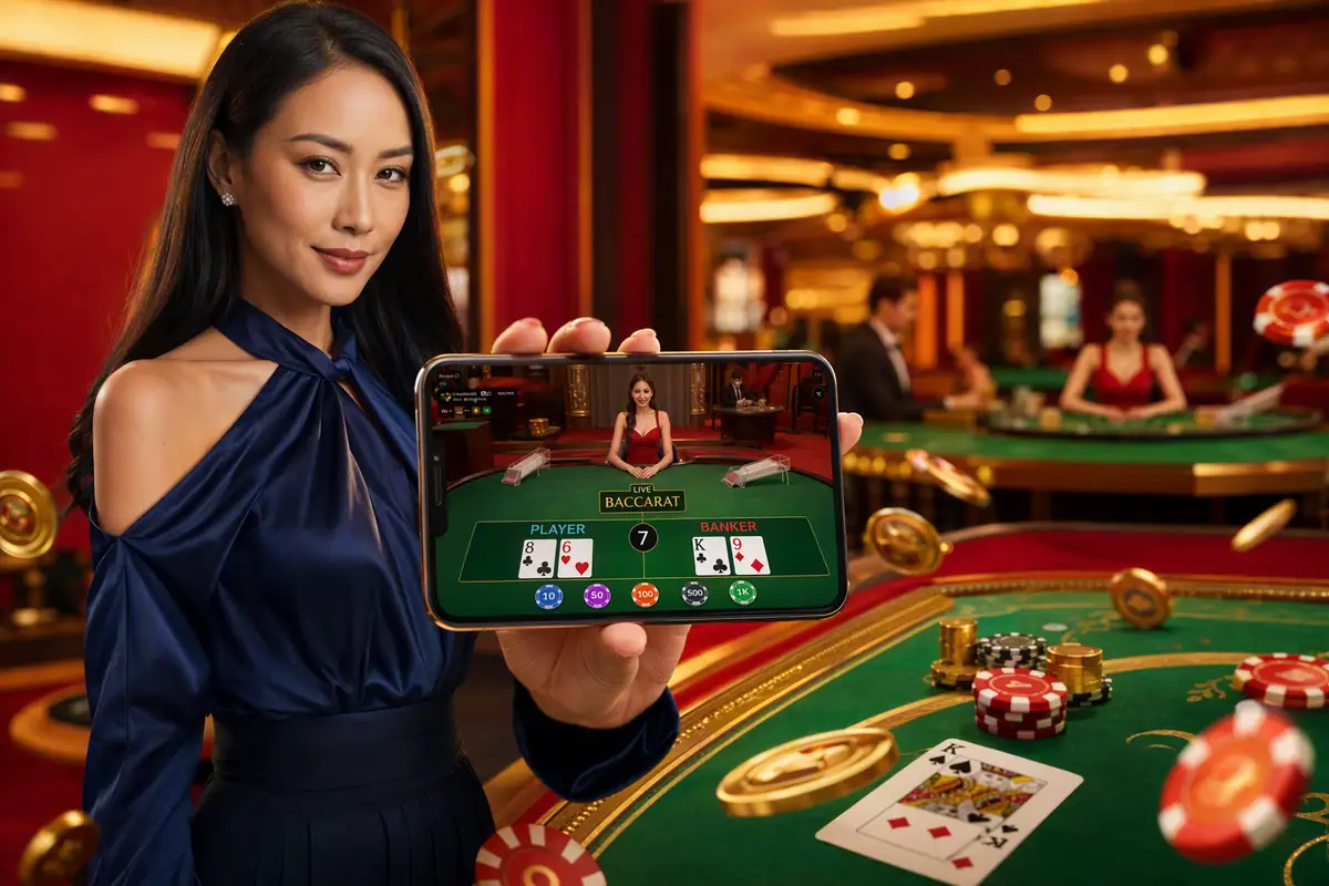 yeswin Casino dealer profesional mengendalikan meja